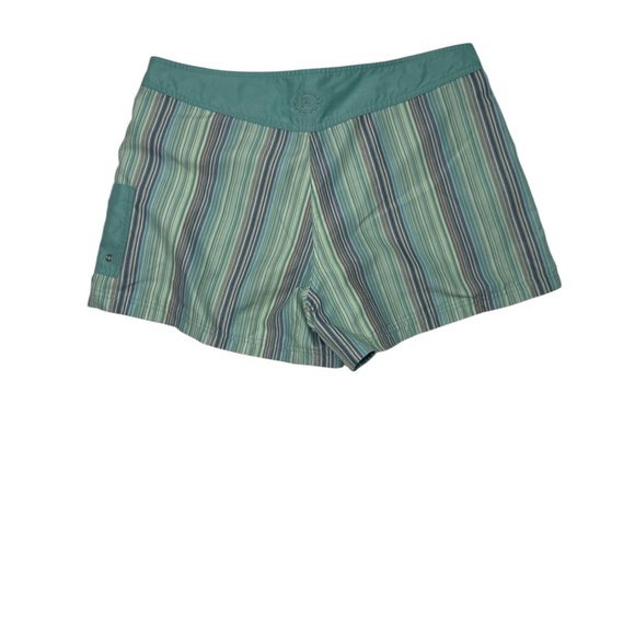 oobe Striped Teal Women's Shorts Size Medium - Picture 5 of 9